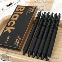 6Pcs Retractable Gel Ink Pen Silicone Pen Grip ST Tip Quick-Drying Ink No Smudge 0.5mm Black Ink Smooth Writting