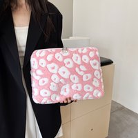 Korean Soft Plush Laptop Case Solid Color Waterproof 11 14 15 Inch Tablet Protective Pouch Computer Carry Bag Macbook Handbag