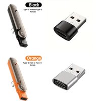 Type C Phone Charging Bracket Adapter 2 in 1 Portable Foldable Phone Stand OTG 360-Degree Rotatable for Type-C Interface