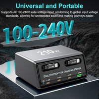 6-in-1 210W Charging Station with Retractable USB-C Cable Power Combo Tower for Multiple Devices Fast Charger for Mobile Phone
