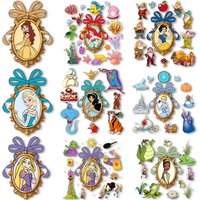 Princesses Belle Rapunzel Tiana Iron on Transfers Heat Press Stickers for Clothes Thermal Patches
