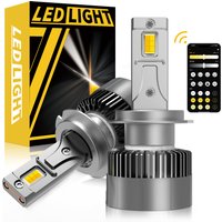 2PCS CANBUS APP Control H7 LED Car Headlight Bulbs Mini Turbo Car Lights 3000K 4300K 6000K 3 Colors Fog Light WIHT FAN