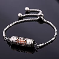 Stainless Steel Aromatherapy Bracelet Locket Titanium Steel Adjustable Chain Scent Aroma Perfume Essential Oil Diffuser Bracelet