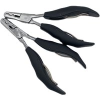 1Pc 2 in 1 Black Flat Shape Plier with Small Grooves 3mm and 5mm grooves Pre-Bonded Hair Extension Clamp