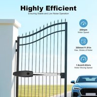Automatic Heavy-Duty 400KGS Dual Arms Electric Swing Door Gate Opener Operator Motor Actuator Closer Access App Control Optional