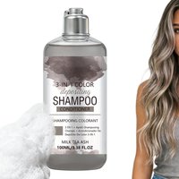 Gray Hair Coloring Shampoo Milk Tea Gray Hair Dye Shampoo Plant Extracts Long-Lasting Gentle Color Shampoo Hair Dye Shampoo