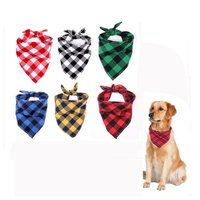 Pet Dog Bandana Pet Neckerchief Classic Red Black Plaid Cat Puppy Kerchief Pet Dog Accessories Scarf Dog Saliva Towel