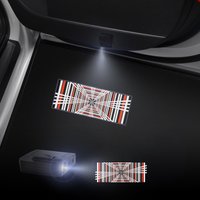 1/2PCS Plaid Performance Car Door Welcome Lights Laser Projector Logo Wireless Sensing For Tesla Model 3 Y X S Car Styling