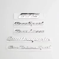 Chrome Silver ABS Rear Boot Trunk Emblem Badge Side Fender Sticker For Maserati GTS Ghibli Gransport Granlusso Quattroporte