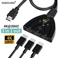 4K HDMI-compatible Switch Cable HD Video Switcher Adapter 3 In 1 Out Port Hub For PC TV Xbox PS3 PS4 Projector Monitor Splitter