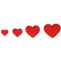 40 PCS Heart Shape heart patches Red Black embroidered sew on patches heart 4 Sizes Mini Heart applique decoration Jackets