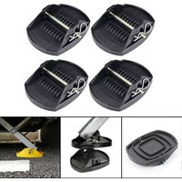 4 pièces Patins de support universels pour cric de caravane, niveleurs de roue, supports de pied, patins de levage et supports de stationnement pour remorques et VR