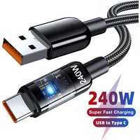 240W USB To Type C Cable USB Type-C Fast Charging Charger Cables For MacBook Air iPad Laptop iPhone 15 16 Xiaomi iPad Data Cord
