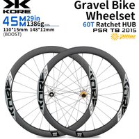 AliExpress KORE Kore 45mm Rim Gravel Bike 29 Inch Boost Standard Disc Brake WheelSet Depth, Ultra Light 1386g with Pillar Spokes
