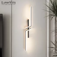 Modern LED Strip Wall Lamp with Remote Dimming for Living Room Bedroom Indoor Lighting Bedside Background Home Decor Wall Lgiht