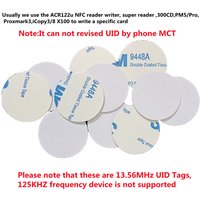 25MM RFID Access Control Coin Card NFC Smart Chip Tag 13.56Mhz Rewriteable Copy Sticker 1K S50 IC Badge UID Block 0 Change Key