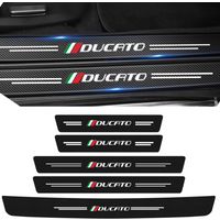Car Front Rear Door Sill Scuff Plate for Fiat DUCATO Badge Carbon Fiber Welcome Pedal Trunk Bumper Threshold Protector Stickers