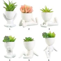 Flower Pots Balcony Planter Decor Home Garden White Ceramic Creative Human Supplies Shaped Plant Baskets Planter Pot Succulent