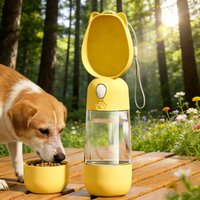 Pet water bottle dog water bottle outdoor portable dog water bottle drinking and feeding 2-in-1 leak-proof travel water bottle