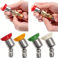 Pivoting 1/4'' Quick Connect Jet Spray Nozzles High Pressure Washer Attachment Gutter Cleaning Adaptor