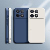 Original Square Liquid Soft Silicone Case for Xiaomi Poco F6 Pro F6Pro 5G 6.67" Phone Shell Simple Camera Protection Back Covers