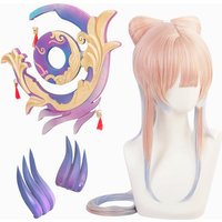Genshin Impact Sangonomiya Kokomi Wig Game Cosplay Long Hair Hair Accessories Headwear Role Play Props for Women