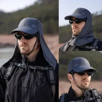 AliExpress NONE Summer Fishing Sun Protection Baseball Cap Quick Drying Waterproof Detachable Sun Cap Shawl Outdoor Bicycle Visor Men Women