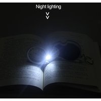 with LED Lamp Mini Handheld 5X Magnifying Glass Lens Key Chain Magnifiers Folding Magnifiers