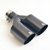 AK Dual Exhaust Tips Universal Car Exhaust Pipe 304 Stainless Steel Black Coated Sporty Y-Shape Tail Muffler for Sedan SUV