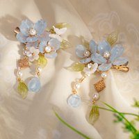 2pcs Flower Hair Clips For Women Vintage Chinese Style Tassel Hairpin Elegant Exquisite Hanfu Jewelry Hair Accessories For Girls