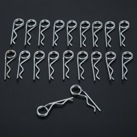20pcs M2*50mm Steel Cotter Hitch Double Ring Pins Double Coil R Clip Retaining Cotter Hair Pins for Trailer Stroller Cargo Boat