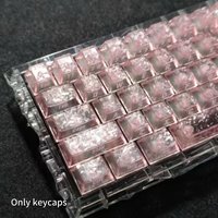 119Pink carbon fiber texture side-engraved keycaps,TonerpcMolded side engraving,Original factory height