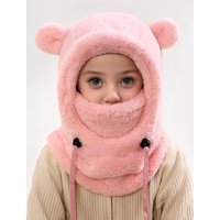 AliExpress NONE 4-14Y New Amazon Kids' Warm Ear-Protecting Neck Warmer Hat, Winter Thickened Ski and Cycling Face Mask Windproof Hood