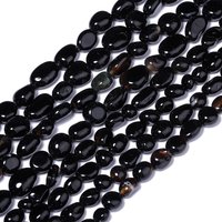 6-8mm 8-10mm Irregular Natural Stone Black Onyx Beads Gravel Loose Beads for Jewelry Making DIY Bracelets Accessories 15''