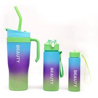 3PCS Graduated Space Bottles Gradient Water Container High Capacity Portable Plastic Cup Outdoor Travel Gardening Camping Bucket