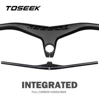 TOSEEK Handlebars MTB Bicycle Integrated Handlebar and Stem -17 Degrees Carbon Fibre Handle Bar Mountain Bike Parts 28.6mm