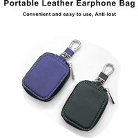 Universal Luxury Shockproof Zipper PU Leather Wireless Earphone Cover Case Fit for Airpods Earbuds Protection Sheath Classical