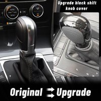 Black Leather Shift Knob Cover DSG Gear Stick Cap For VW Golf GTI Passat B7 B8 CC R20 Tiguan Jetta Polo Scirocco Car Accessorie