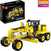 MOULD KING 1109Pcs Technical Pneumatic Engineering Motor Grader GD655-6 Building Blocks City Construction Vehicle Brick Toy Gift