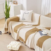 Simple Modern Geometric Square Minimalist Sofa Cover Chenier Sofa Cushion Cloth Non-slip Universal in All Seasons