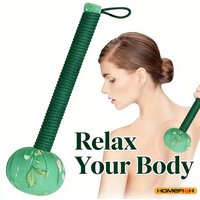 Long-Handled Wormwood Massage Hammer for Lymphatic Drainage, Manual Full Body & Back Massage Tool, Nylon Material