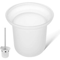 Frosted Glass Toilet Brush Cup Space Saving Bathroom Organizer Wall Mounted Elegant Decor Wall Toilet Brush Holder