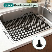 42/46CM Kitchen Silicone Sink Protective Pad - No Holes Scratch-resistant, Perforated Water-draining Thickened Drying Mat