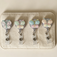 Butterfly-Shaped Retractable Id Badge Holder, Nurse and Doctor Badge Clip, for Teacher Office Use, Resin Multi-Color Optional Name Tag Lanyard