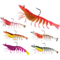 WeiHe 1pcs 8cm 8g 6Colors Artificial PVC Shrimp Soft Fishing Lure Luminous Bait For Fishing Activity