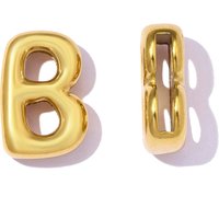 3pcs/Lot Wholesale Stainless Steel Bubble Initial English Letter Necklace Pendants Name Alphabet DIY Charms Women Name Jewelry