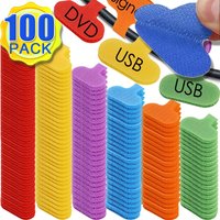 100/50/10Pcs Self Adhesive Cable Labels Colorful Waterproof Cord Labels Tags Cable Management for Home Wire Tags Tear Resistant