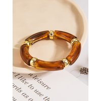 Vintage Multicolor Bamboo Joint Shaped Elastic Bracelets for Women Fashion Simple Handmade Personality Bracelets Female Jewelry