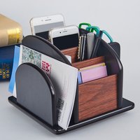 1pcs Creative Multi Purpose Desktop Remote Control Storage Box Office Wooden Desktop Item Storage Pen Stand
