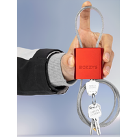 AliExpress BOZZYS Adjustable Stainless Steel Cable Lock Padlock Red Retractable Aluminum Lockout for Gym Locker Bicycle Bike Gate Toolbox